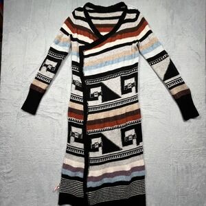 Free People Duster Long Cardigan Sweater Womens Southwestern Wool Mohair S